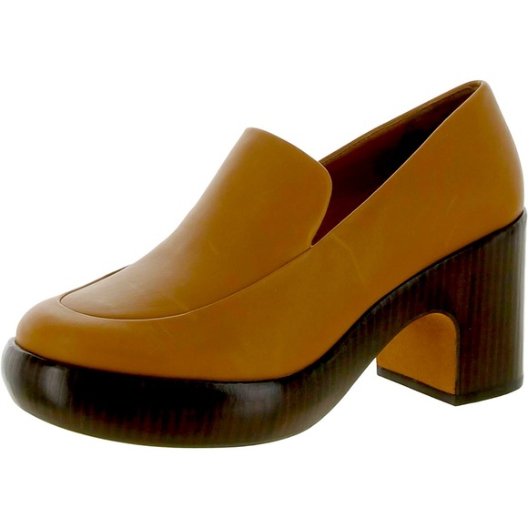 Vince Narissa Womens Leather Block Heel Clogs, Tan, EU 39 US 9 - Picture 1 of 5